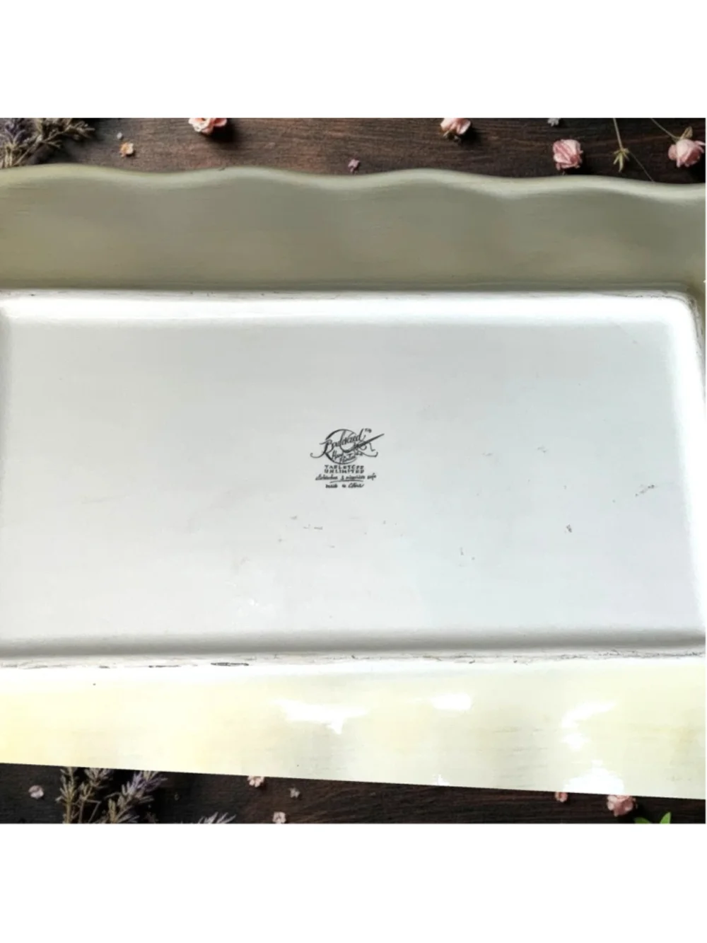 Boulevard Tabletops Unlimited Vintage Hand-Painted Ceramic Serving Platter